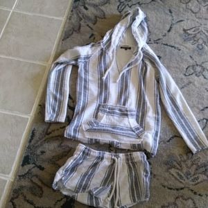 Matching sweatshirt and shorts